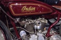 Red 1920 Indian Daytona Racer motorcycle with Flxicar